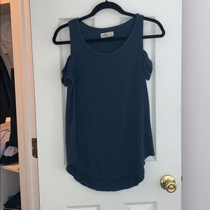 Hollister blue cold shoulder t shirt